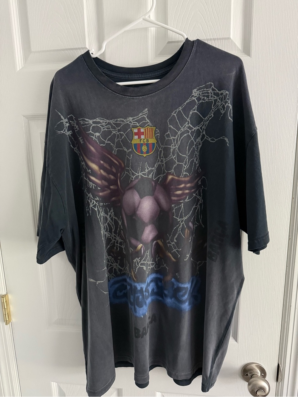 Travis Scott Black Graphic XXL Tee with Faded White Print